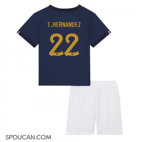 Dječji Nogometni Dres Francuska Theo Hernandez #22 Domaci SP 2022 Kratak Rukav (+ Kratke hlače)